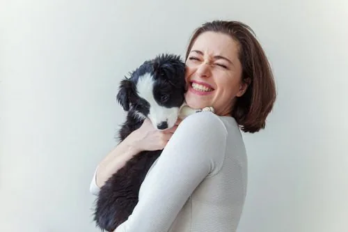 female-pet-owner-holding-border-collie-puppy-in-her-arm